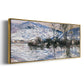 The Seine at Port Villez, Snow Effect, 1885 - Floater Framed Canvas Print