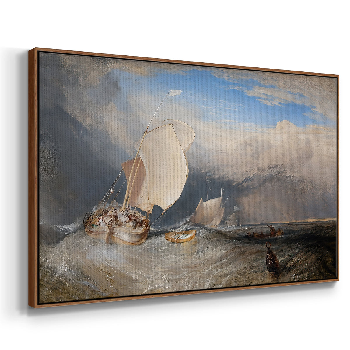 Fishing Boats with Hucksters Bargaining for Fish, 1837-1838 - Floater Framed Canvas Print