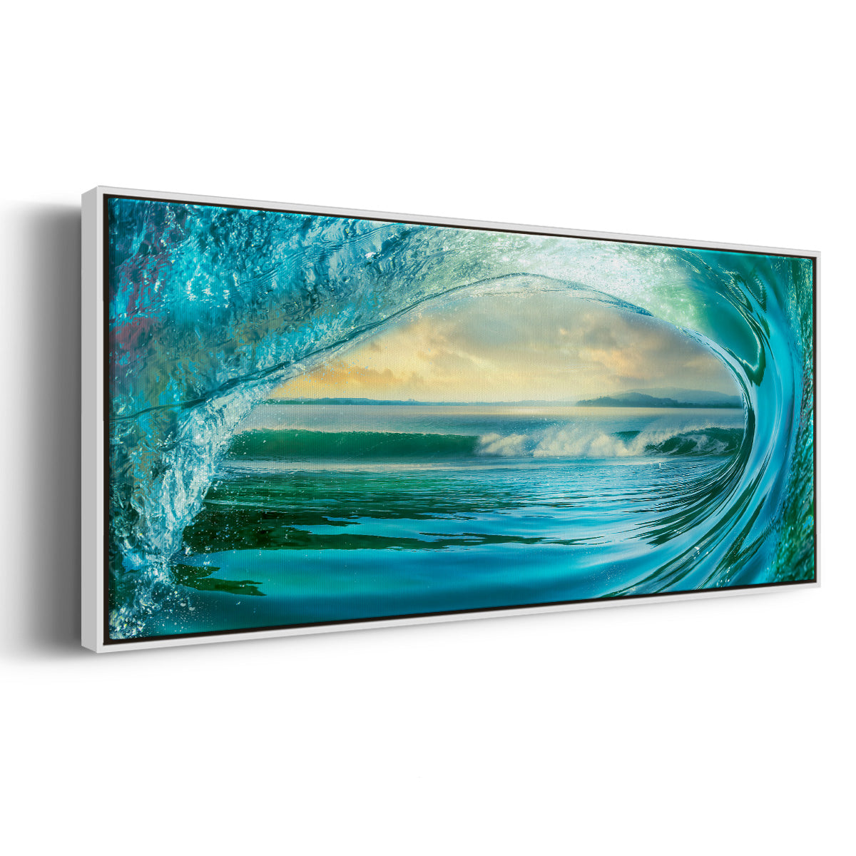 Big Wave - Floater Framed Canvas Print