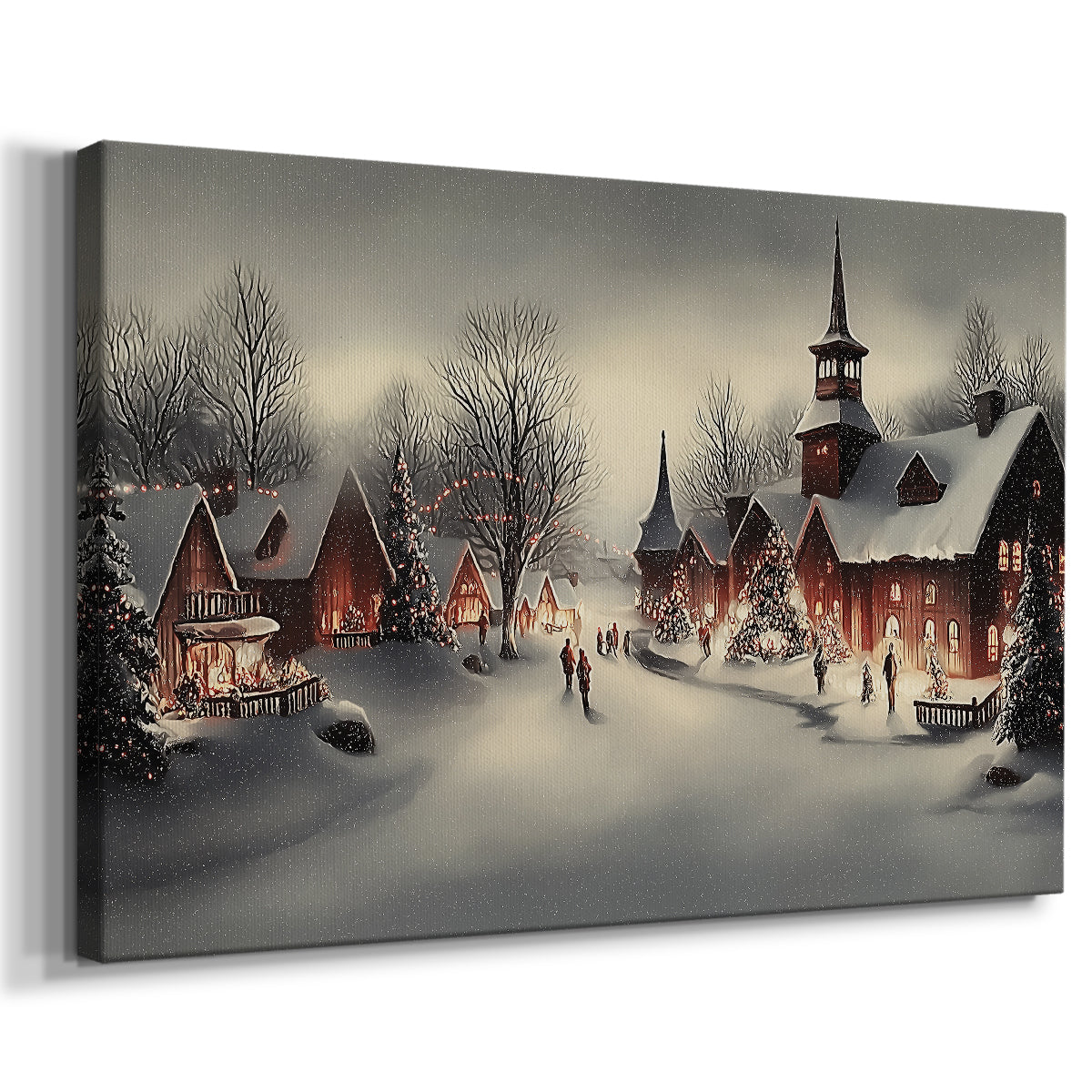 Candlelit Manger Serenade - Canvas Art Print
