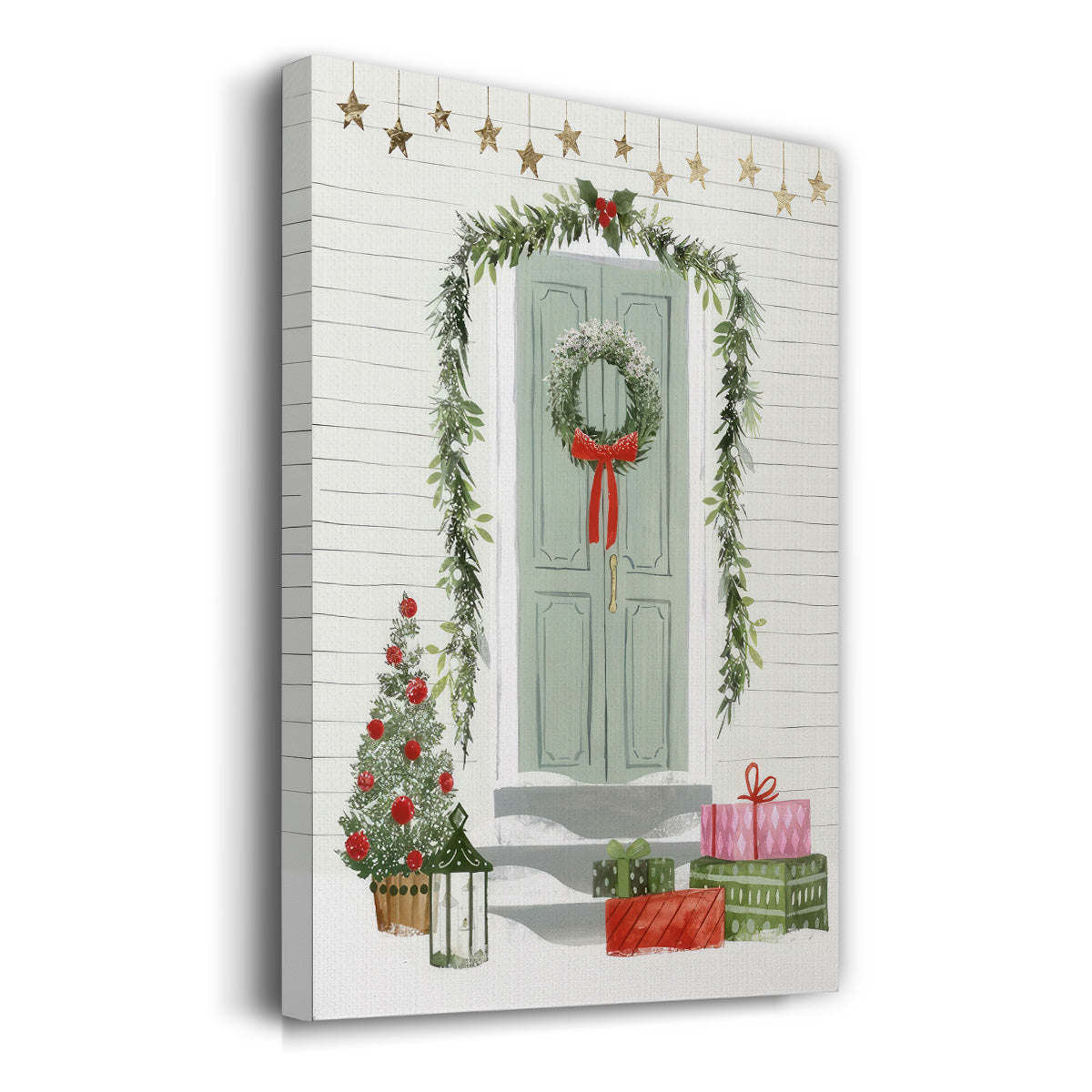 Festive Front Door I - Gallery Wrapped Canvas