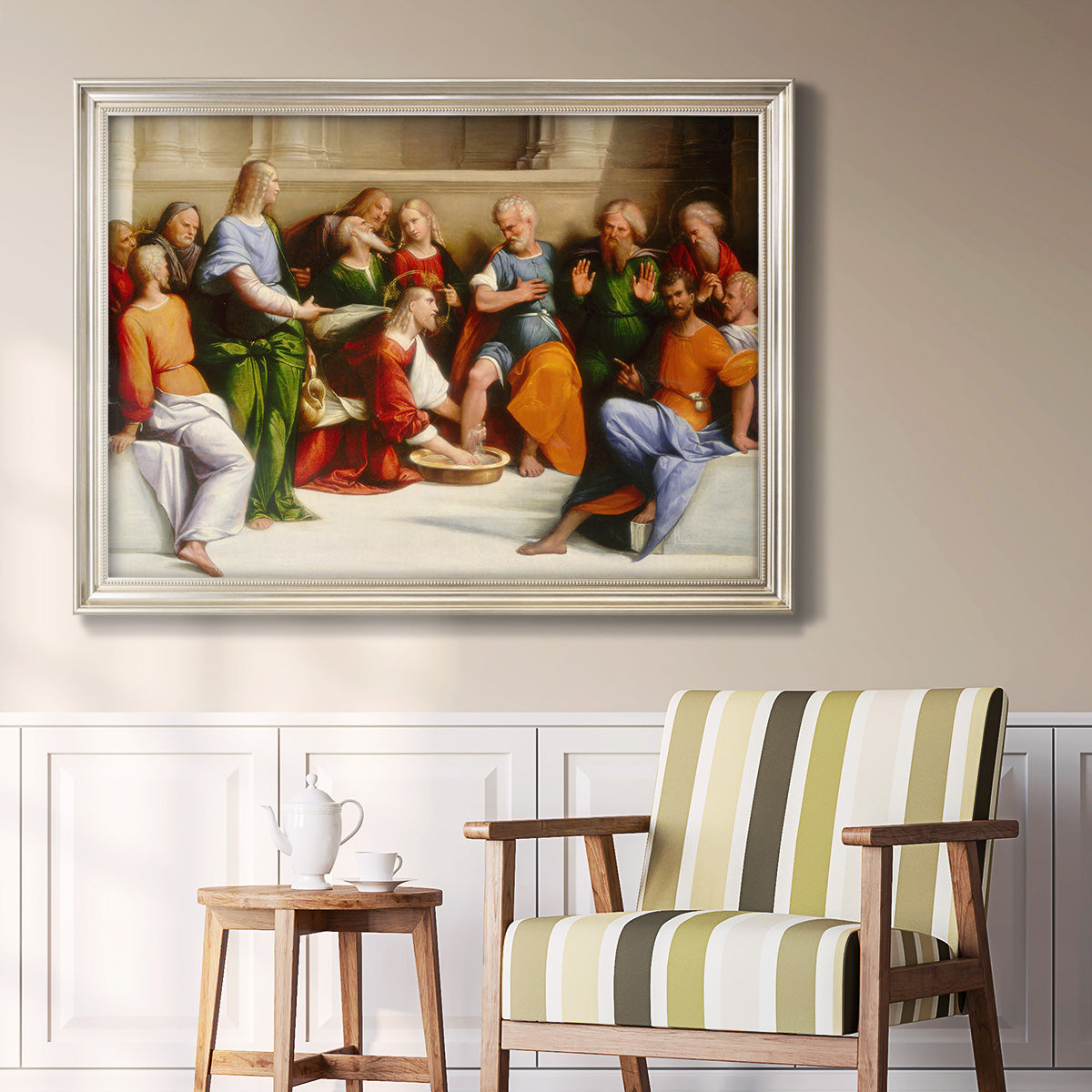 Christ Washing the Disciples' Feet - Ornate Framed Canvas Print