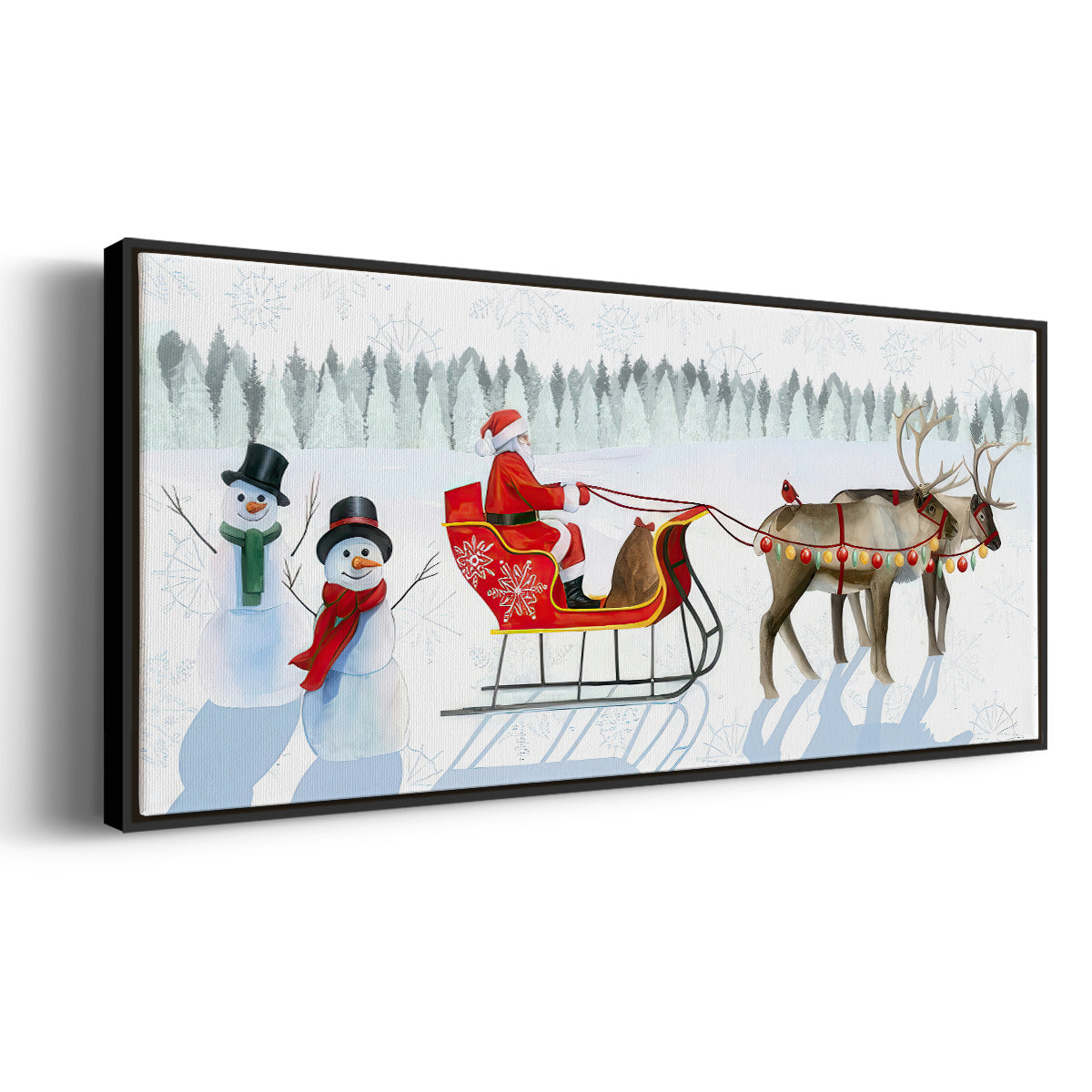 Santa's Snowmen Collection D - Floater Framed Canvas Print