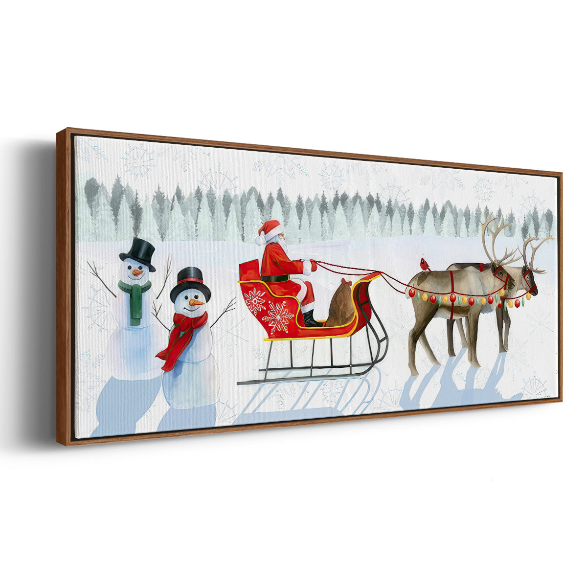 Santa's Snowmen Collection D - Floater Framed Canvas Print