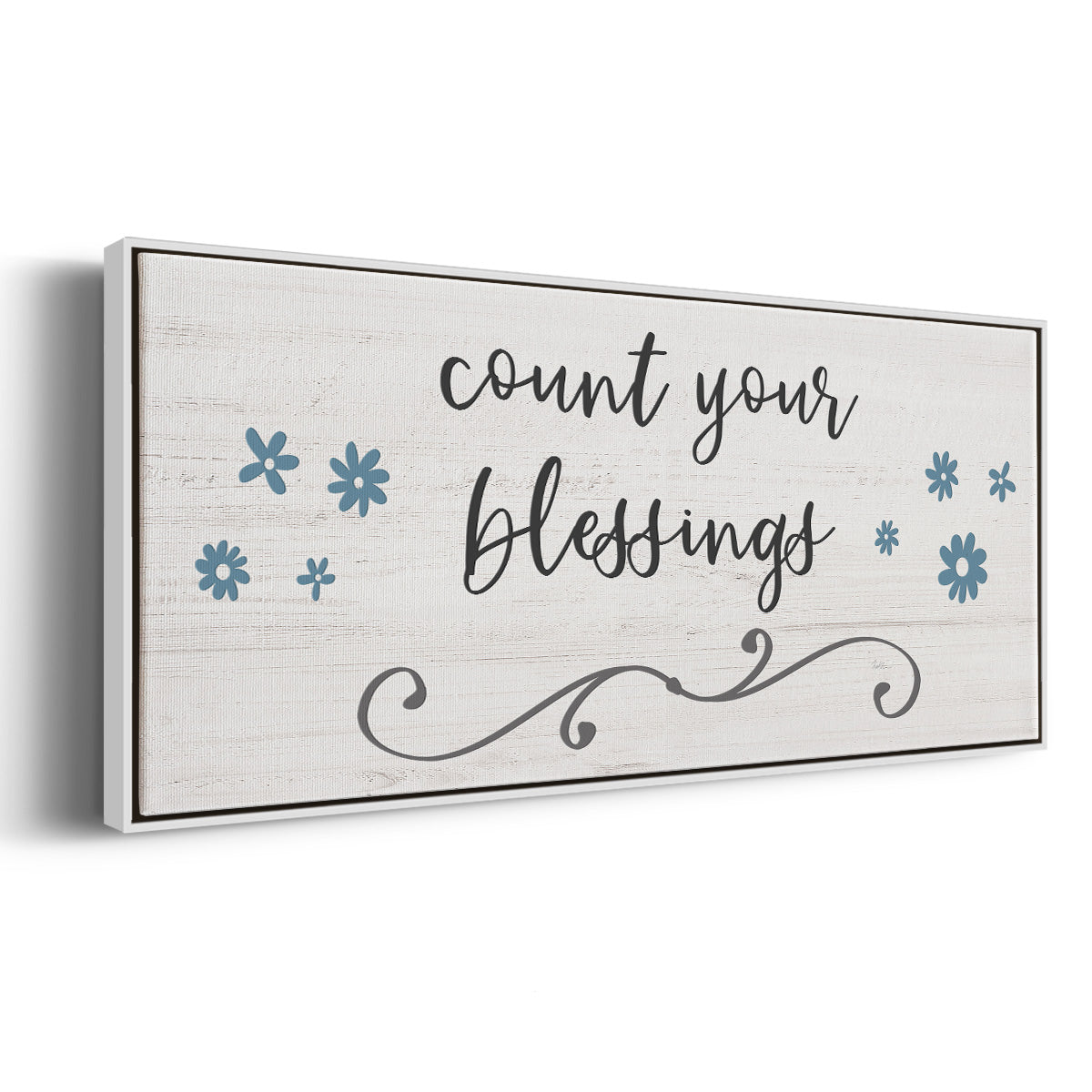 Count Blessings - Floater Framed Canvas Print