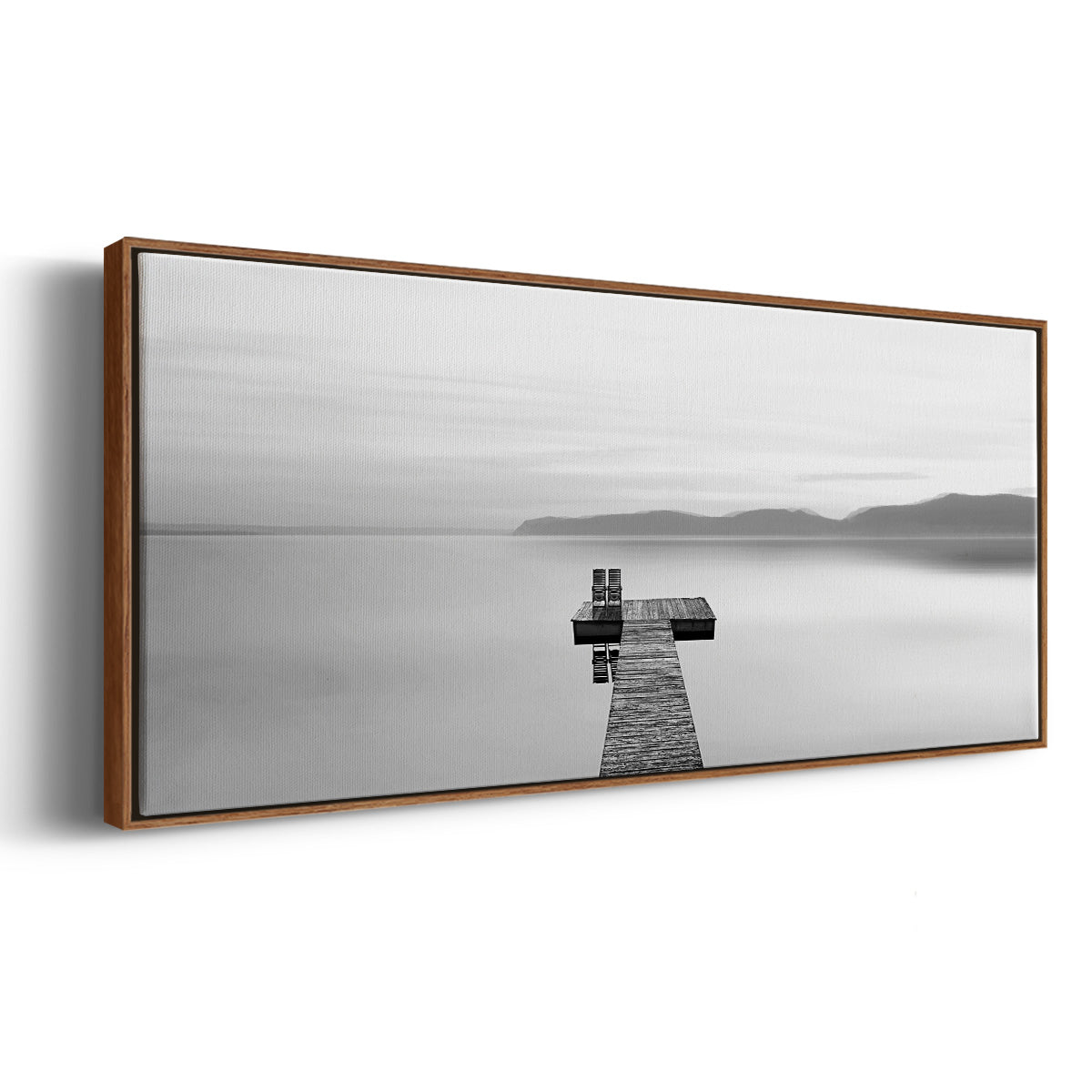 Black & White Water Panel XII - Floater Framed Canvas Print