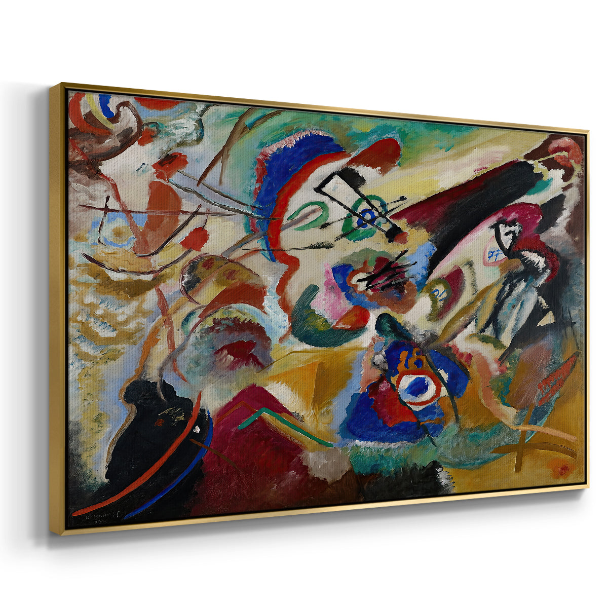 Fragment 2 for Composition VII, 1913 - Floater Framed Canvas Print