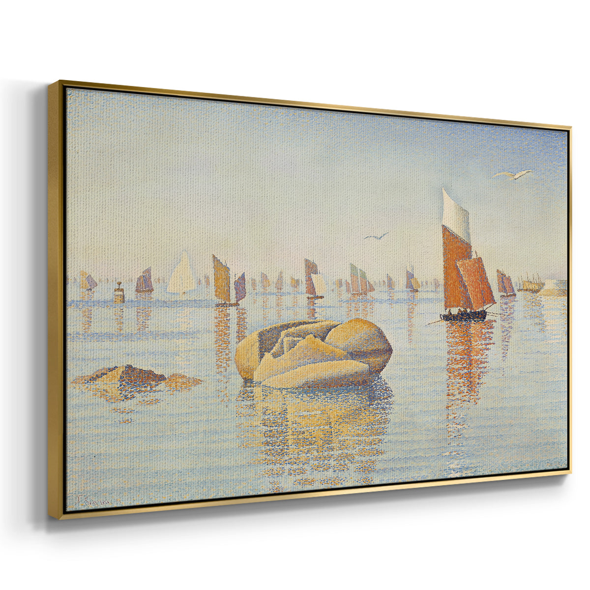 Concarneau, Quiet Morning, Opus 219, 1891 - Floater Framed Canvas Print
