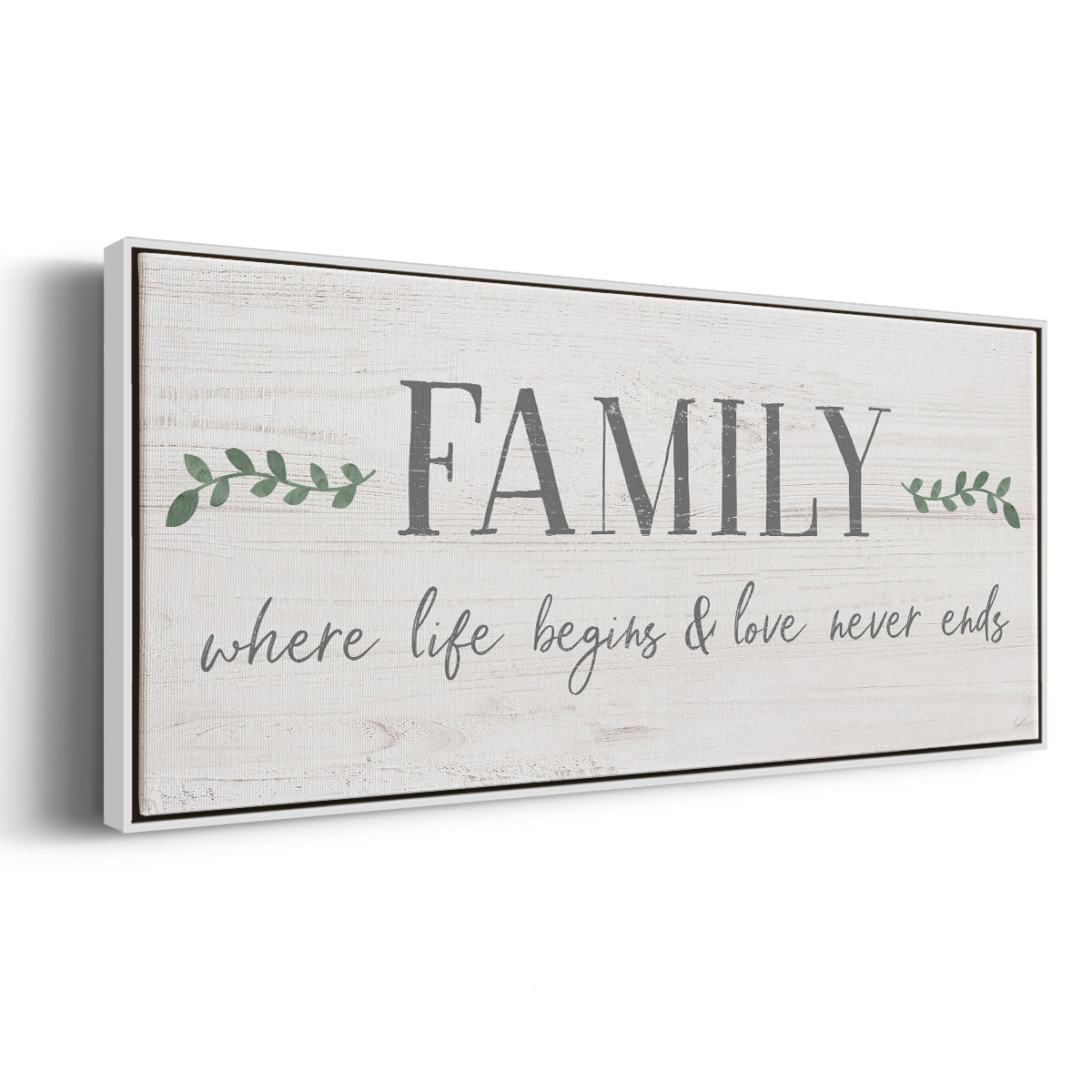 Love Never Ends - Floater Framed Canvas Print