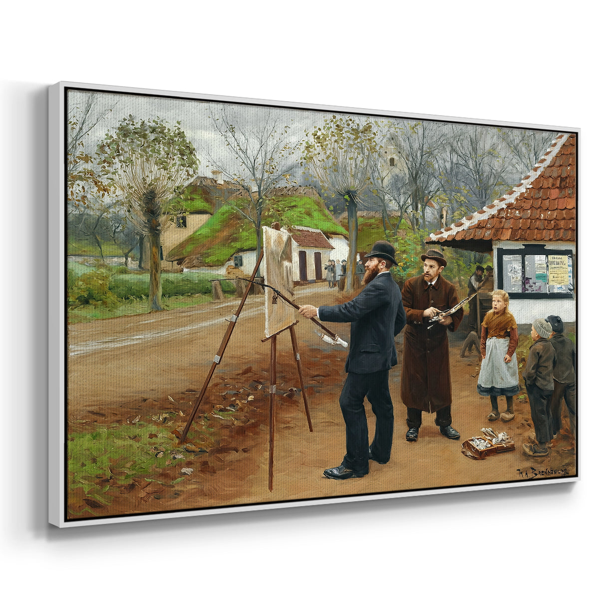 L. A. Ring Painting near Aasum Smithy, 1893 - Floater Framed Canvas Print