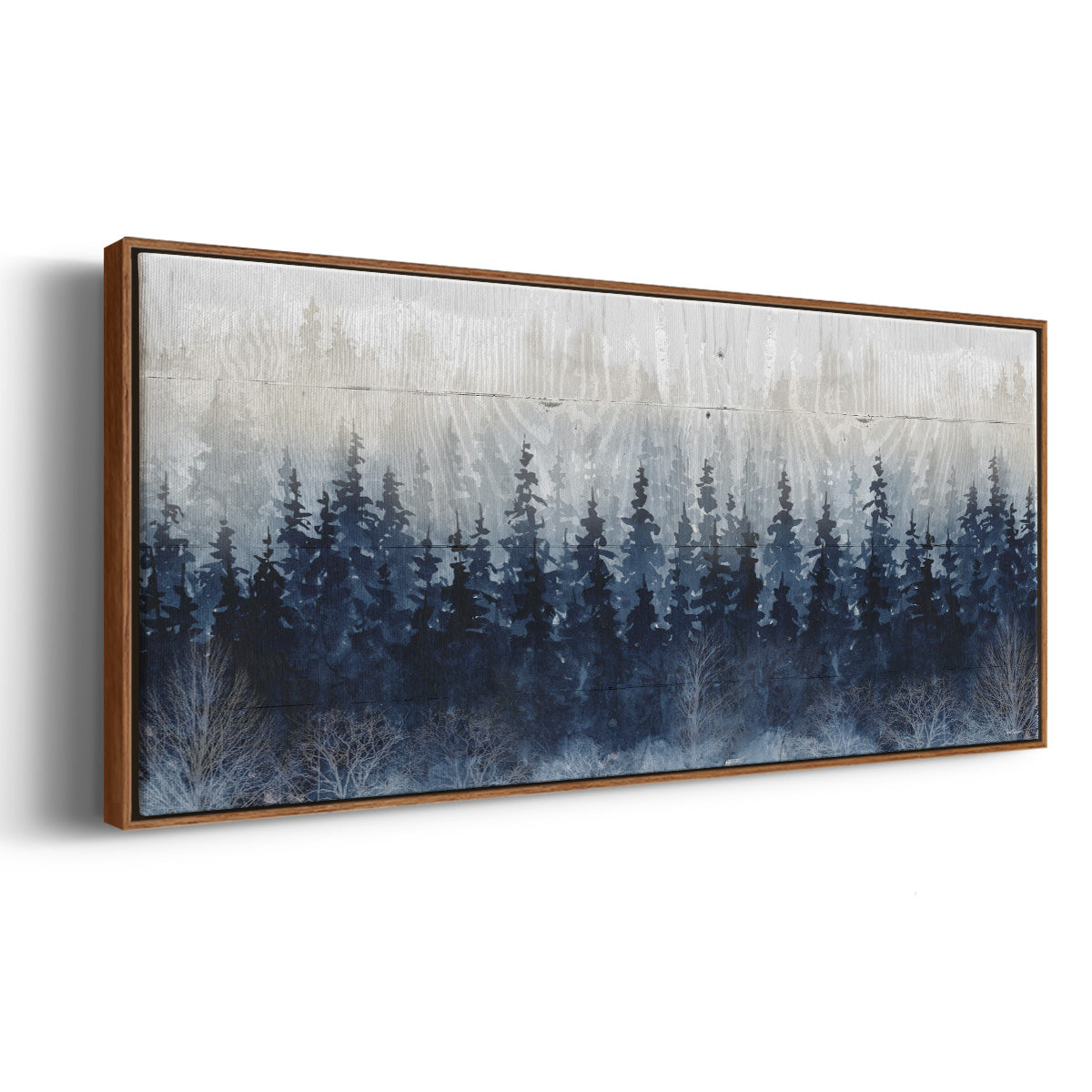 Misty Indigo Forest - Floater Framed Canvas Print