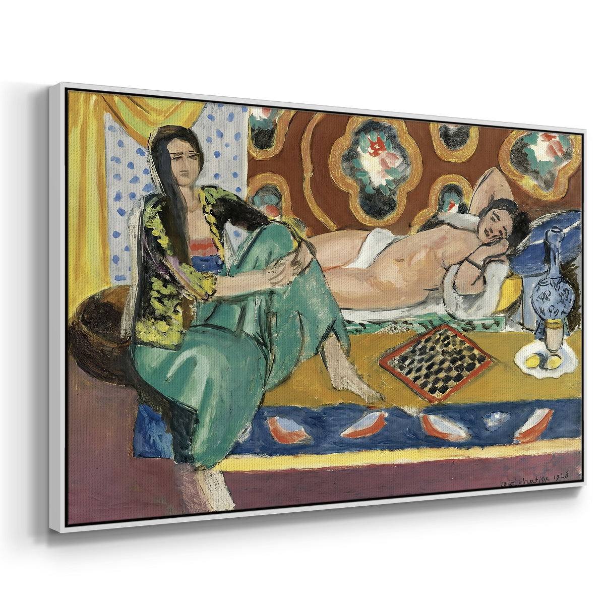 Odalisques Playing Checkers (Odalisques jouant aux dames), 1928 - Floater Framed Canvas Print