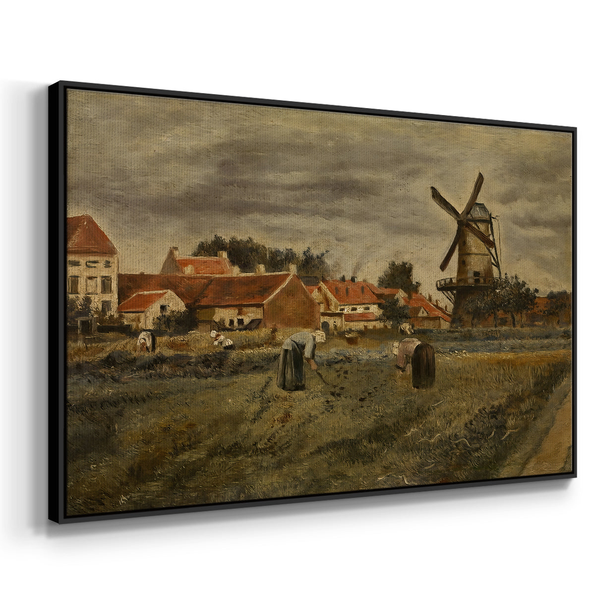 The Potato Harvest, c. 1875 - Floater Framed Canvas Print