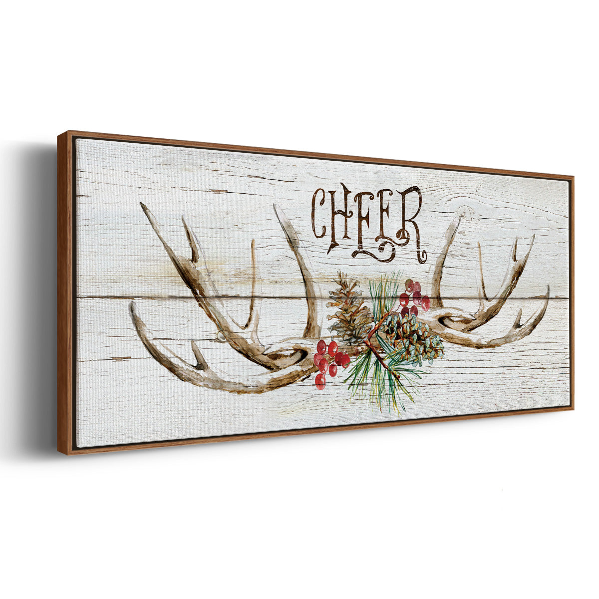 Rustic Cheer - Floater Framed Canvas Print
