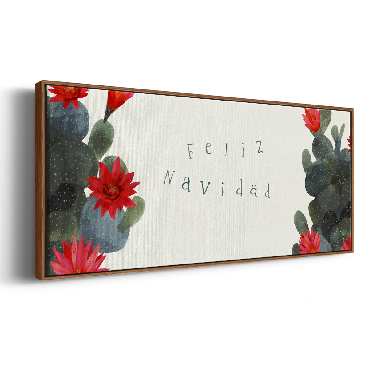 Flowering Christmas Cactus Collection D - Floater Framed Canvas Print