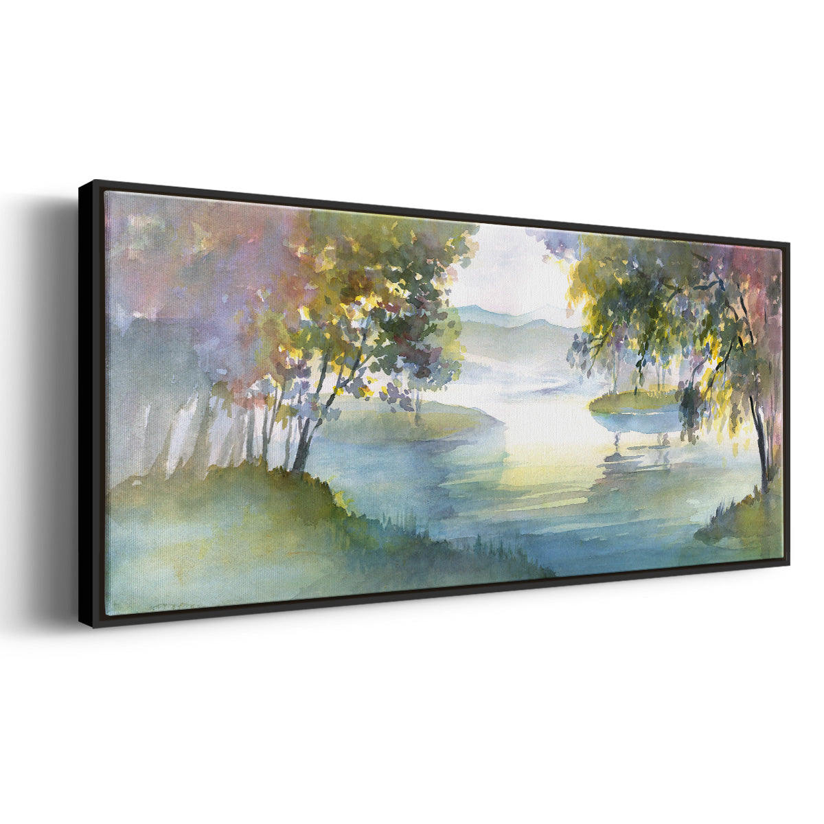 Meandering Lake I - Floater Framed Canvas Print