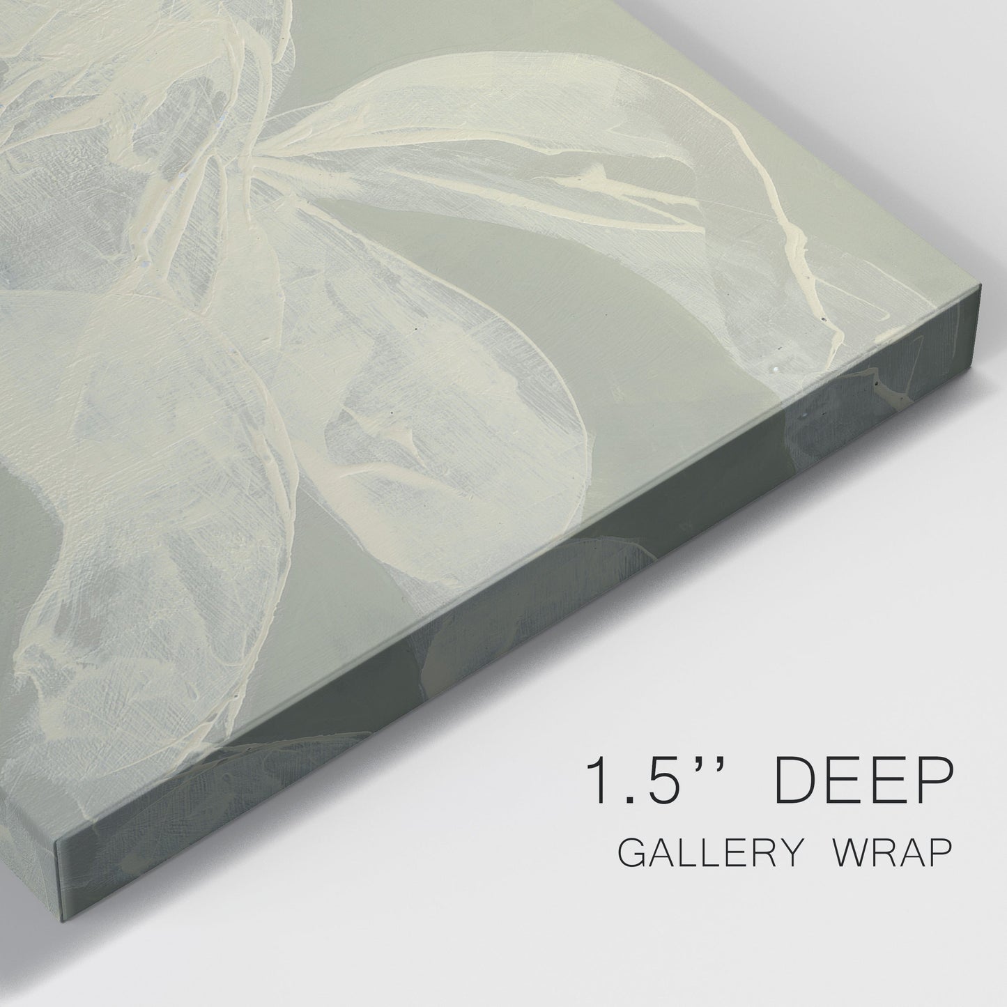 White Ribbon on Celadon I Premium Gallery Wrapped Canvas - Ready to Hang