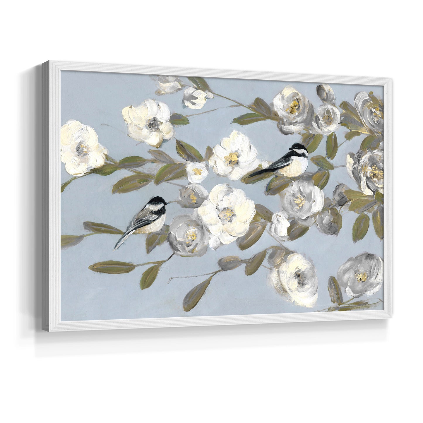 44431,birds,flowers,artwork,home decor,blue background,frame,painting,nature,modern design,interior decoration,blooming,soft hues,decorative piece,wall art,tranquility,flora,fauna,spring theme,artist,creative expression,composition,lifestyle,gift idea,elegance,aesthetics,colorful,garden,charm,relaxation,beauty,light,pastel,harmony,visual art,nature-inspired,chic,floral design,birds perched,serenity,Re-stickable,Plants & Flowers