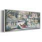 Village Sleigh Ride - Floater Framed Canvas Print