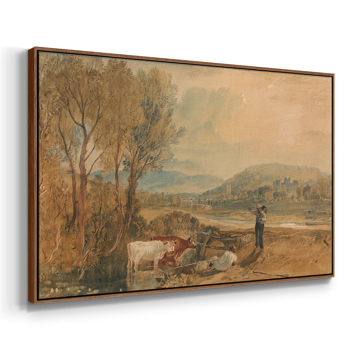 Lulworth Castle, Dorset, c. 1820 - Floater Framed Canvas Print