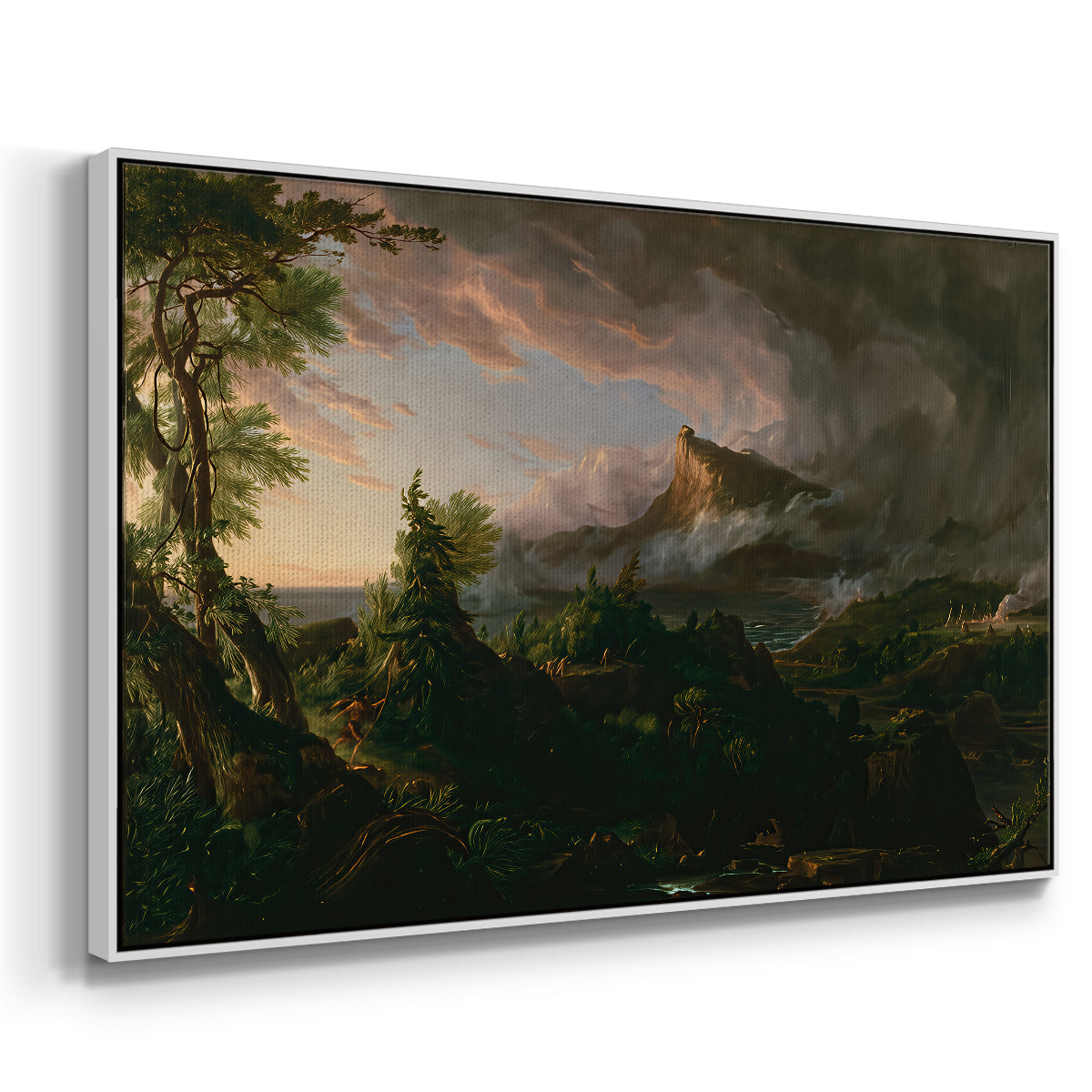The Course of Empire: The Savage State, 1834 - Floater Framed Canvas Print