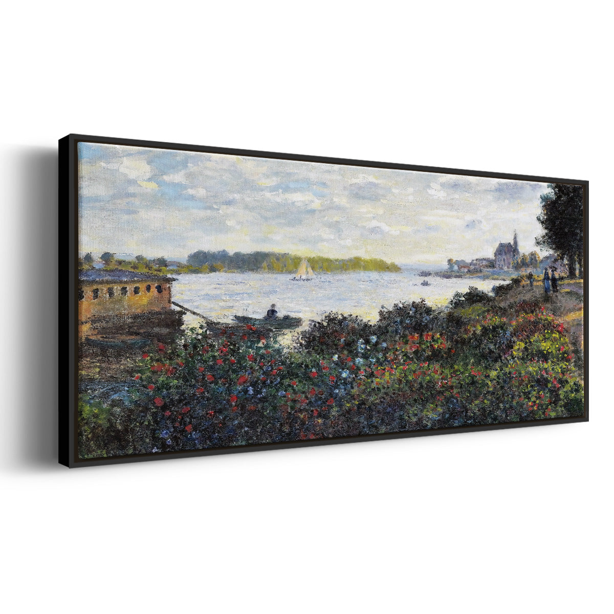 The Seine at Argenteuil, 1877 - Floater Framed Canvas Print