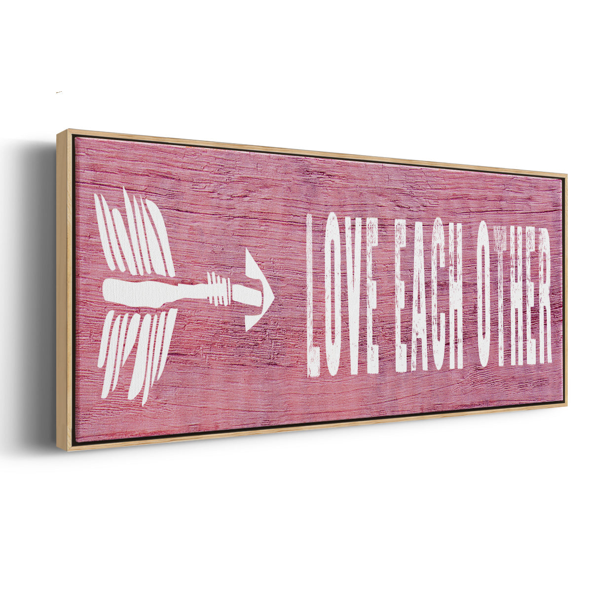 Love Each Other - Floater Framed Canvas Print