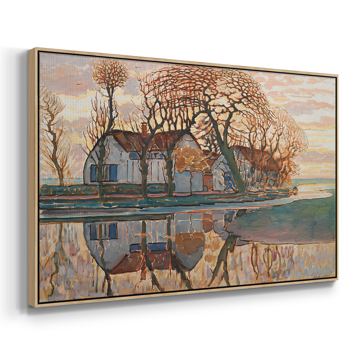 Farm near Duivendrecht, c. 1916 - Floater Framed Canvas Print