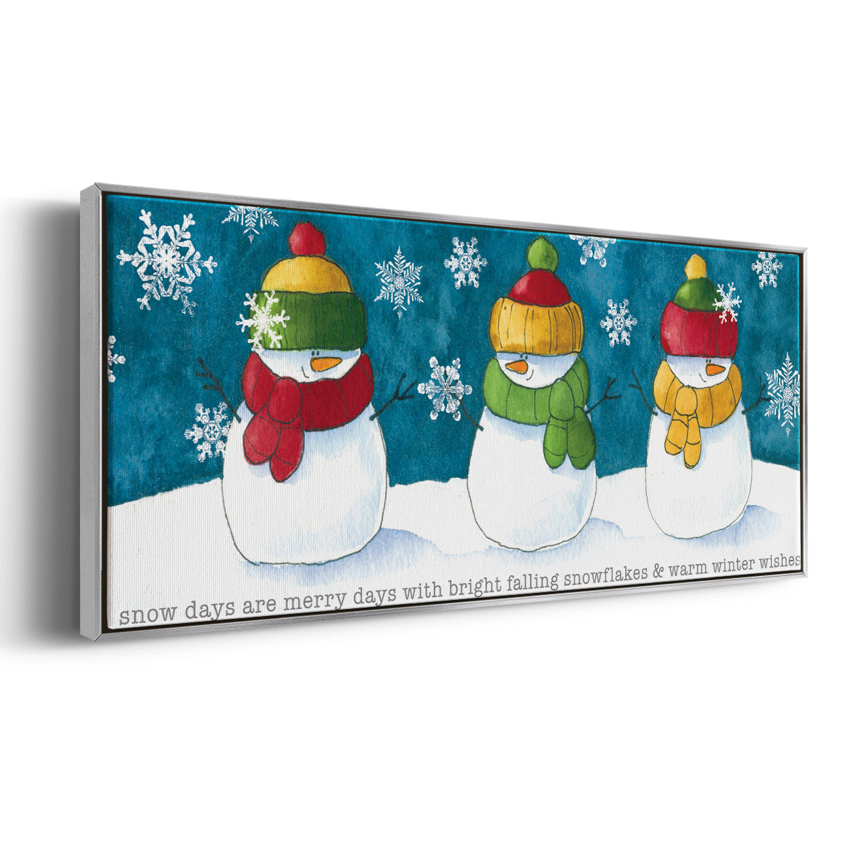 A Frosty Kiss - Floater Framed Canvas Print