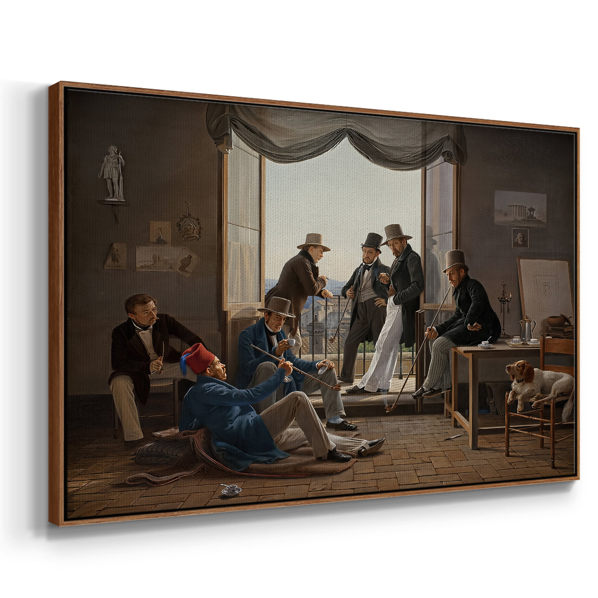 A Group of Danish Artists in Rome, 1837 - Floater Framed Canvas Print