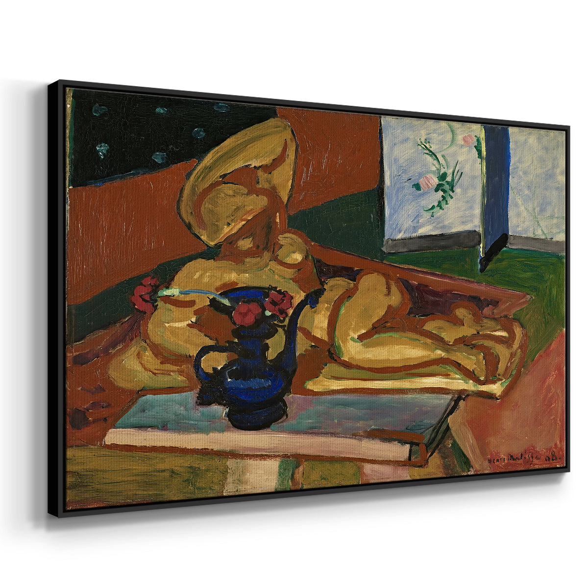 Sculpture and Persian Vase (The Bronze Figure), 1908 - Floater Framed Canvas Print