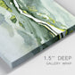 Close-up view of wrapped canvas corner featuring abstract passage of time composition.