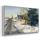 Congregational Church in Winter - Framed Gallery Wrapped Canvas in Floating Frame