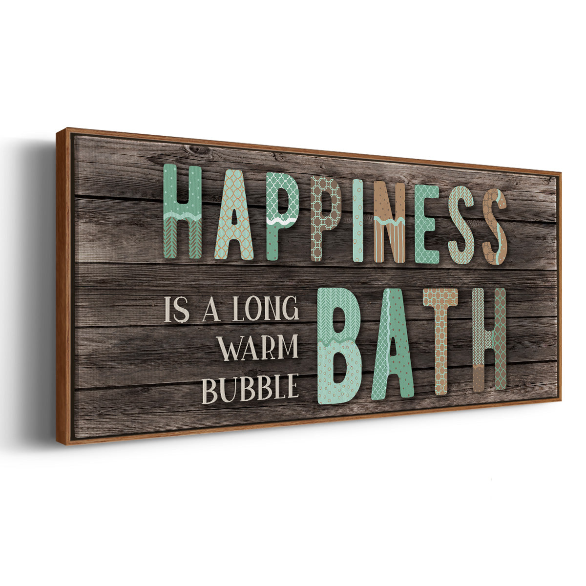 Happiness Bath - Floater Framed Canvas Print