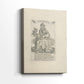Side view of a canvas art print of a structured illustration with minimal shading and clarity, showing gallery-wrapped depth.