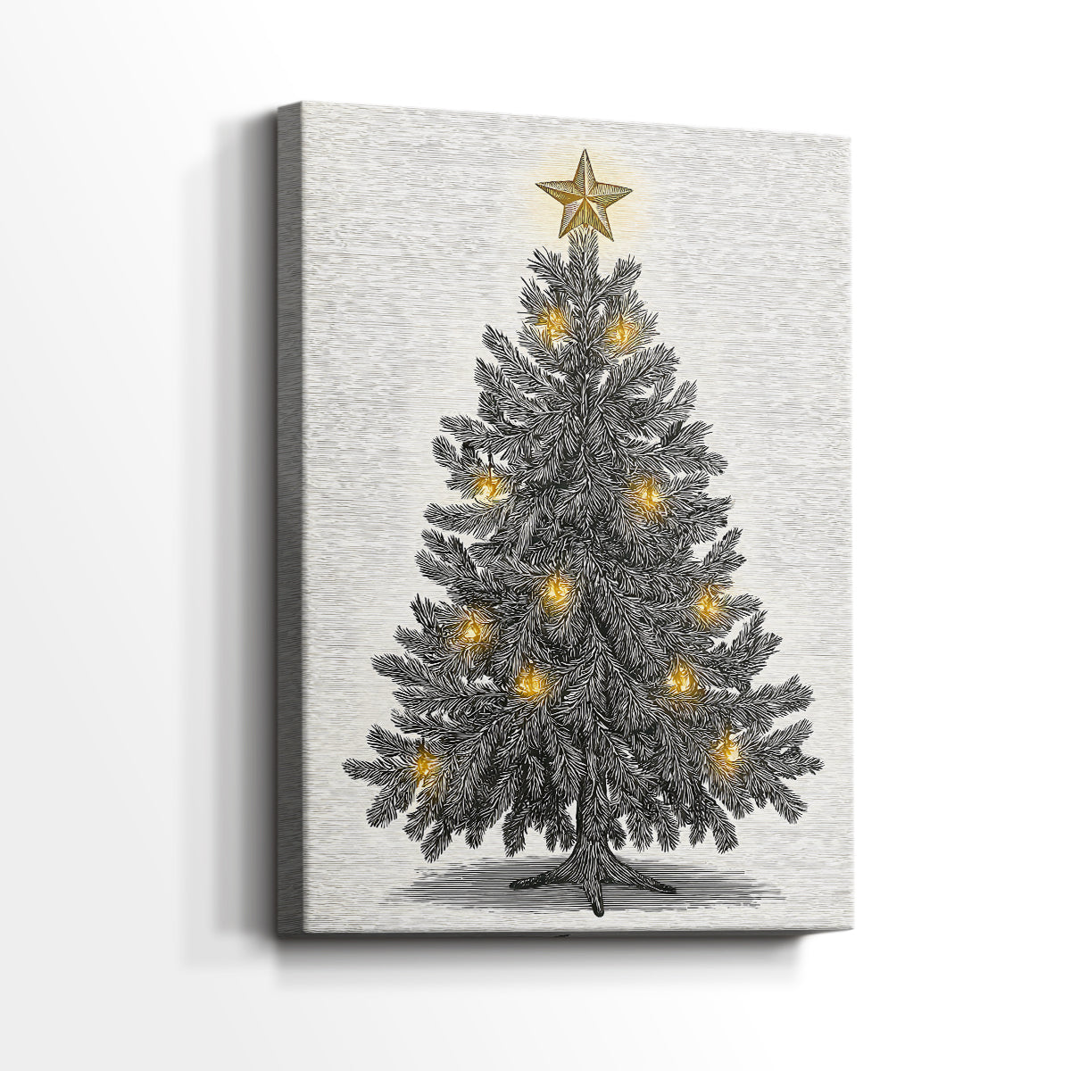 Pearled Evergreen at Midnight - Canvas Art Print