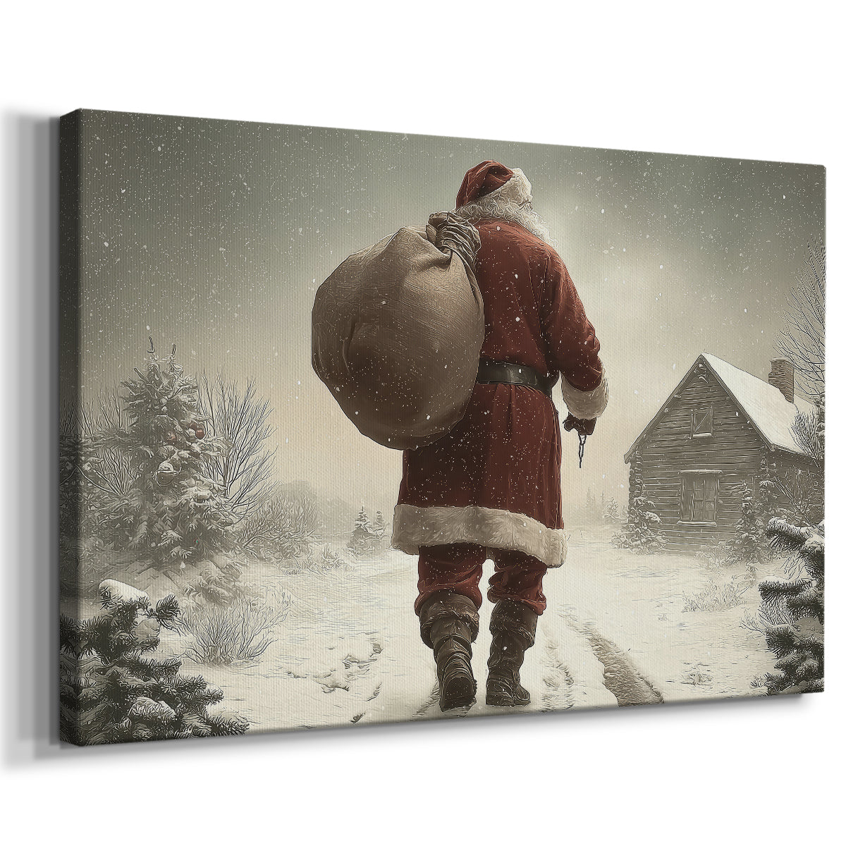 Eve of Tinsel-Gold Icicles - Canvas Art Print