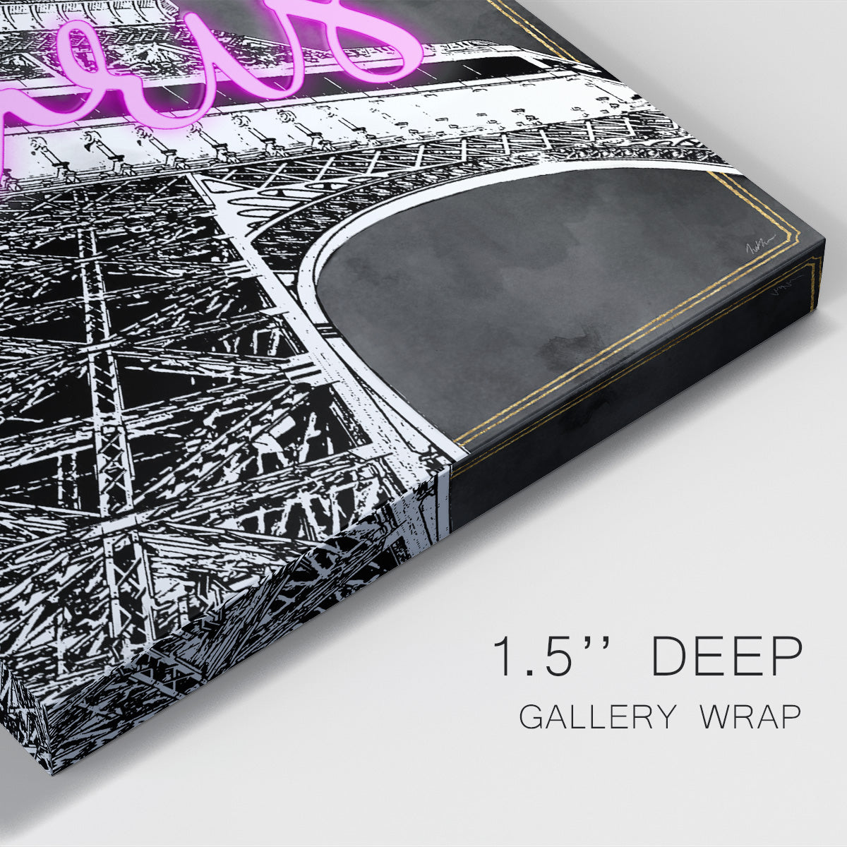 Neon Nights In Paris Premium Gallery Wrapped Canvas - Ready to Hang