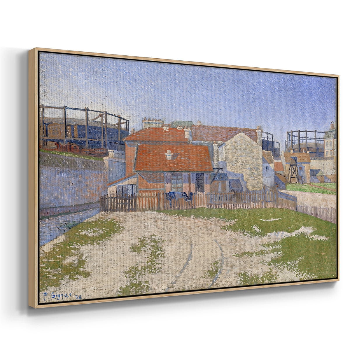 Gasometers at Clichy, 1886 - Floater Framed Canvas Print