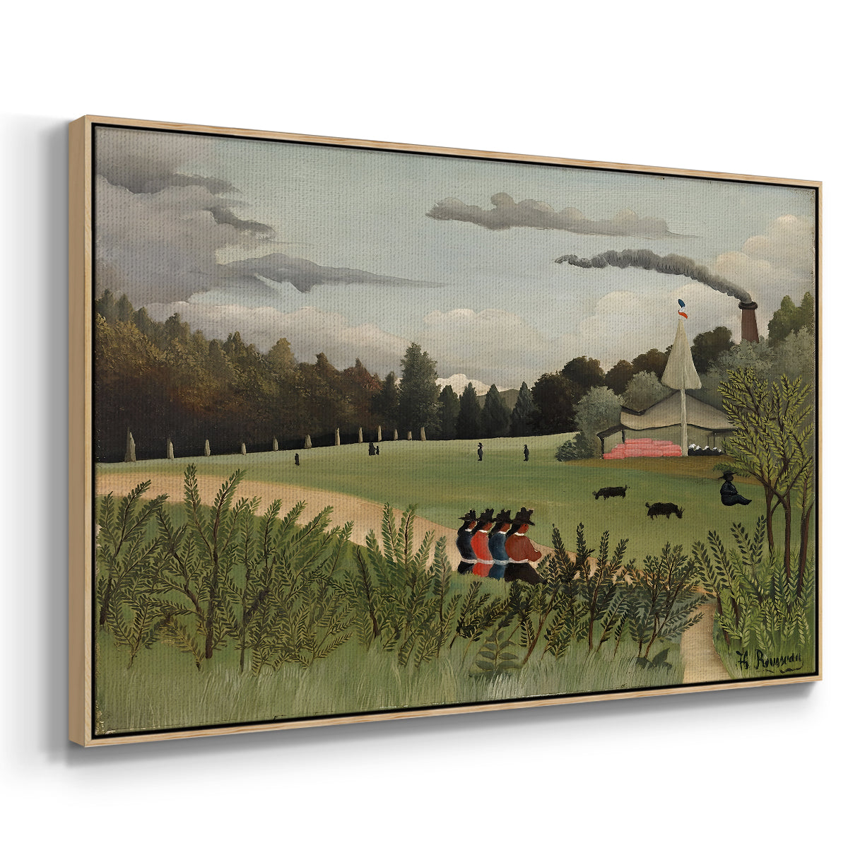The Chair Factory at Alfortville, 1897 - Floater Framed Canvas Print