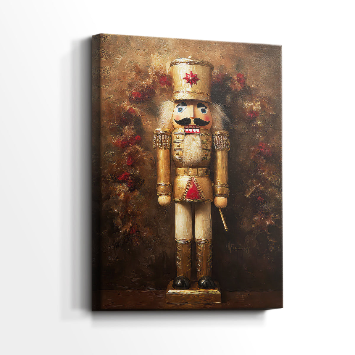 Candlelit Sleigh Hearth - Canvas Art Print