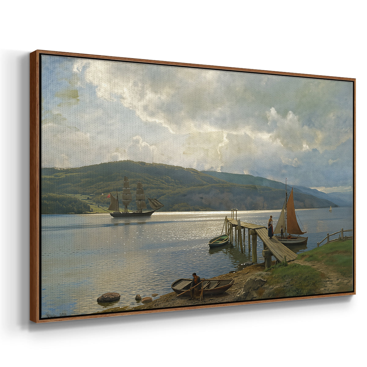 The Jetty at Feste near Moss, 1898 - Floater Framed Canvas Print