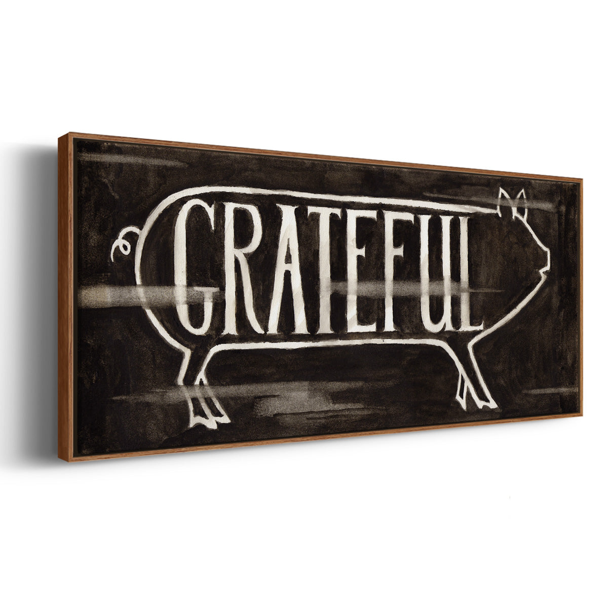 Grateful Pig - Floater Framed Canvas Print