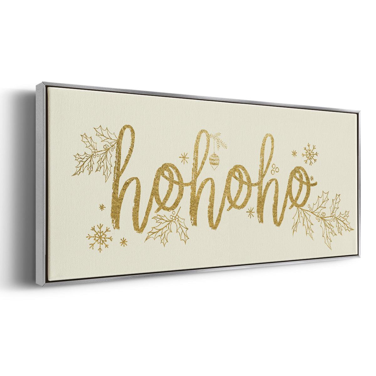 Golden HoHoHo - Floater Framed Canvas Print