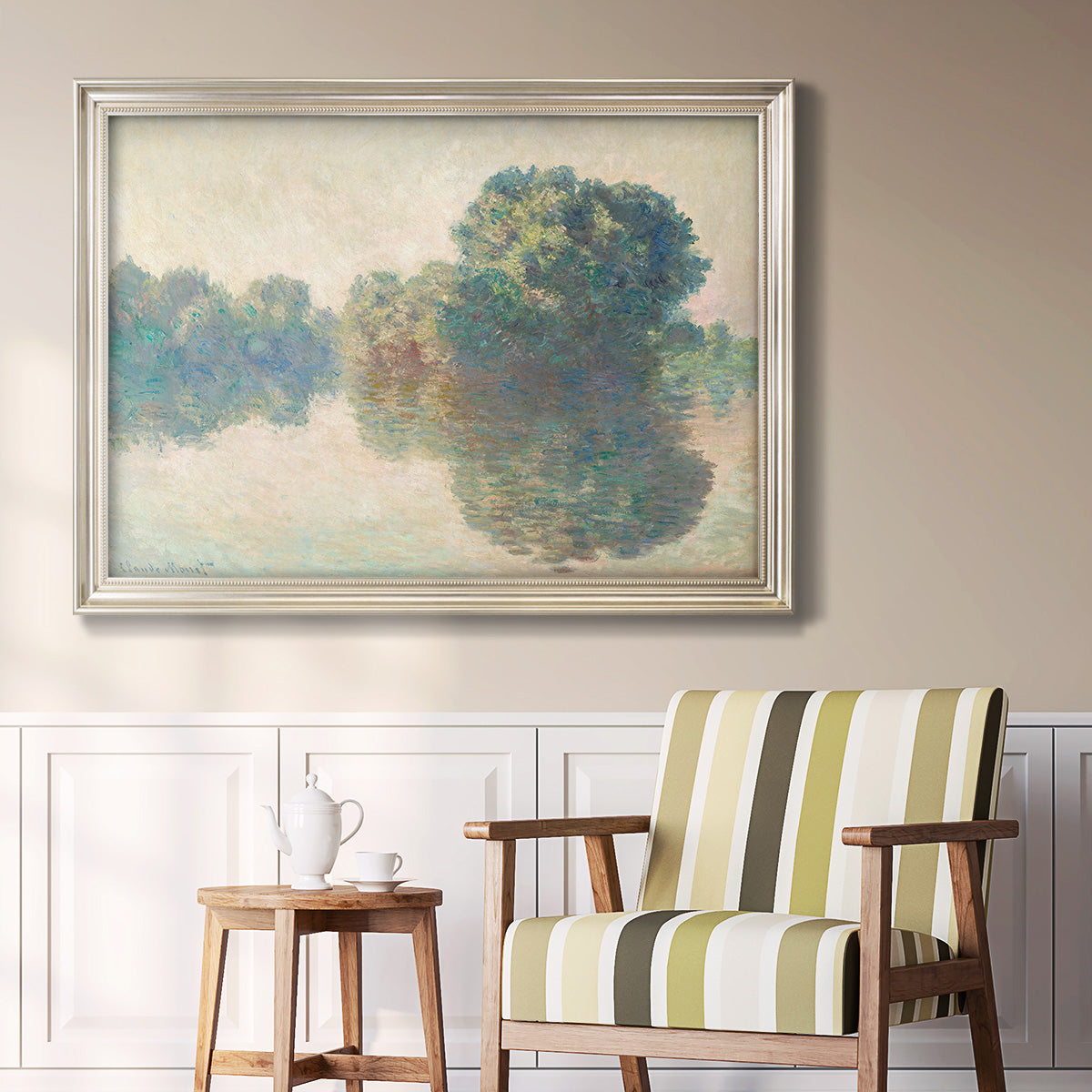 The Seine at Giverny - Ornate Framed Canvas Print