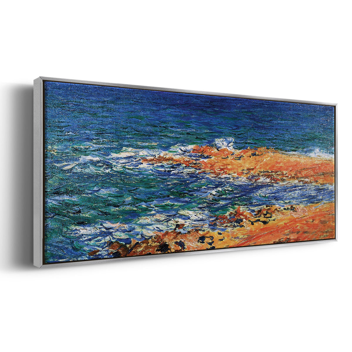 The 'Big Blue' Sea in Antibes, 1888 - Floater Framed Canvas Print