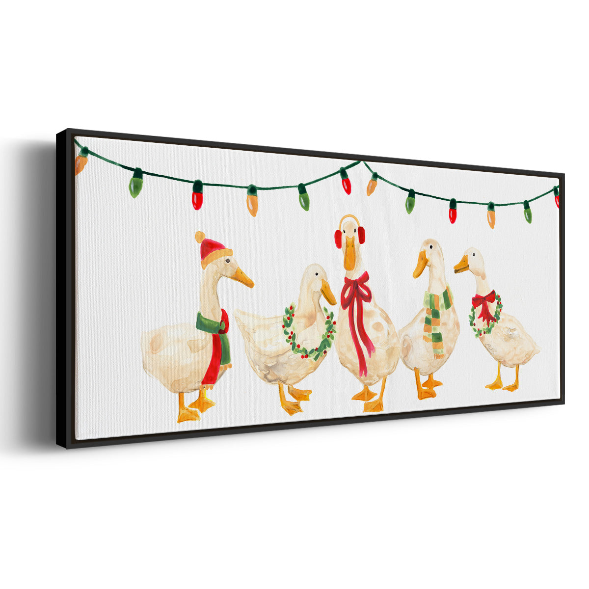 Merry Quackmas Collection D - Floater Framed Canvas Print