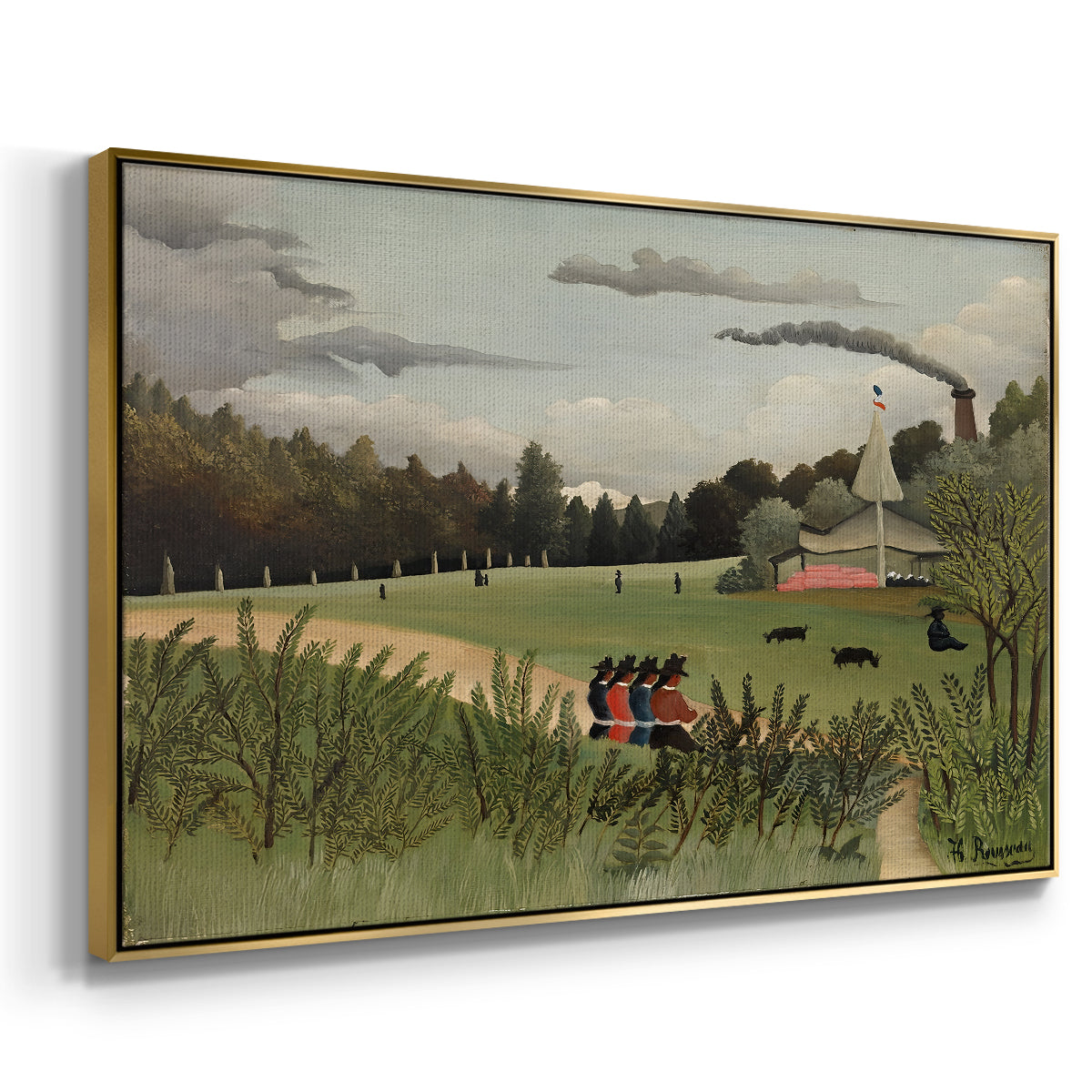 The Chair Factory at Alfortville, 1897 - Floater Framed Canvas Print
