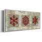 Burlap Music Snowflakes - Floater Framed Canvas Print