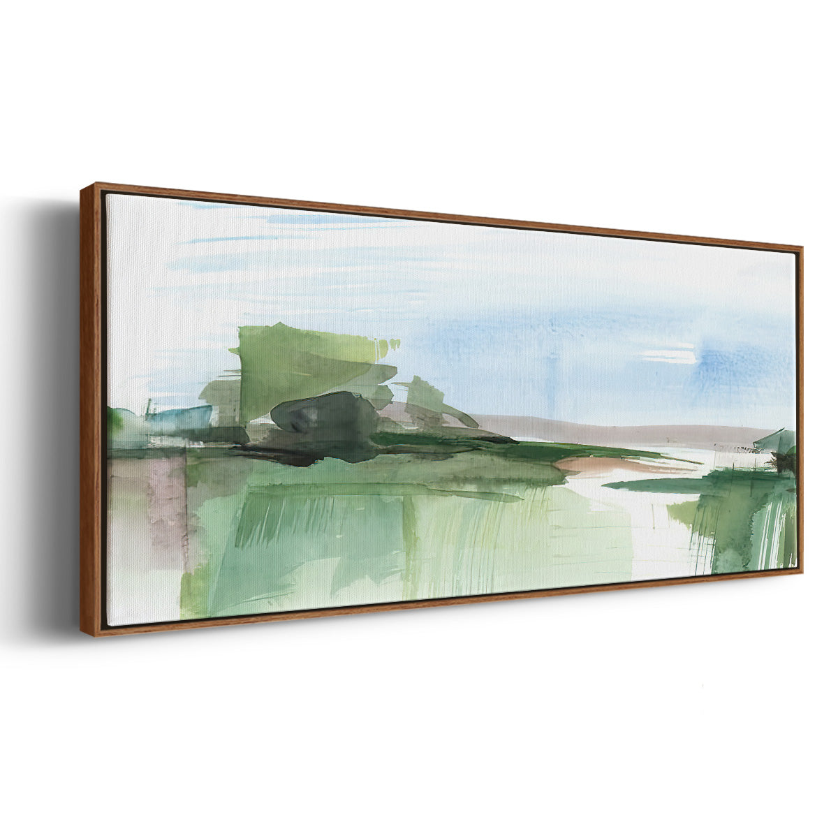 Abstract Wetland IV - Floater Framed Canvas Print
